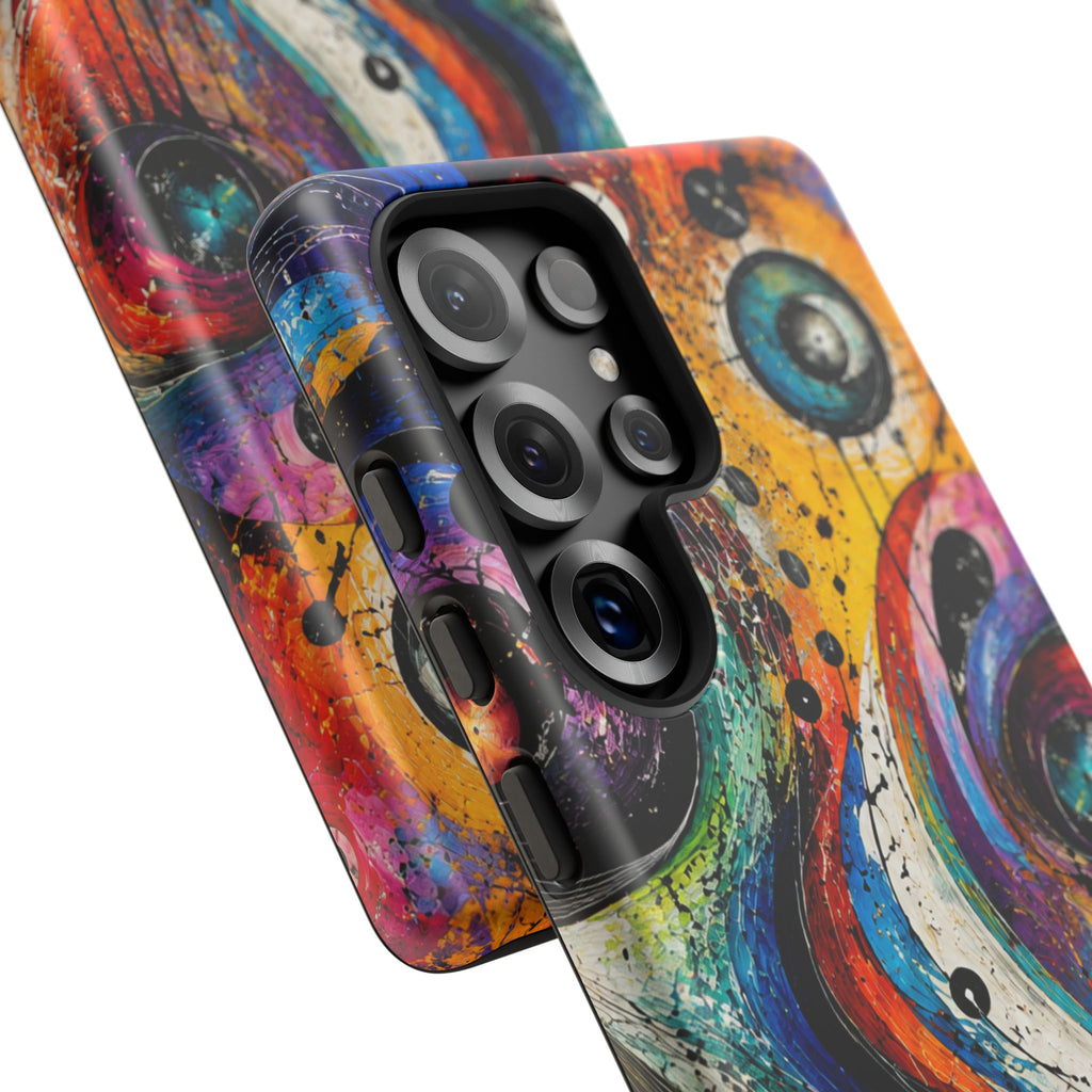 Abstract Cosmic Swirl Phone Case — Colorful Artistic iPhone Tough Case