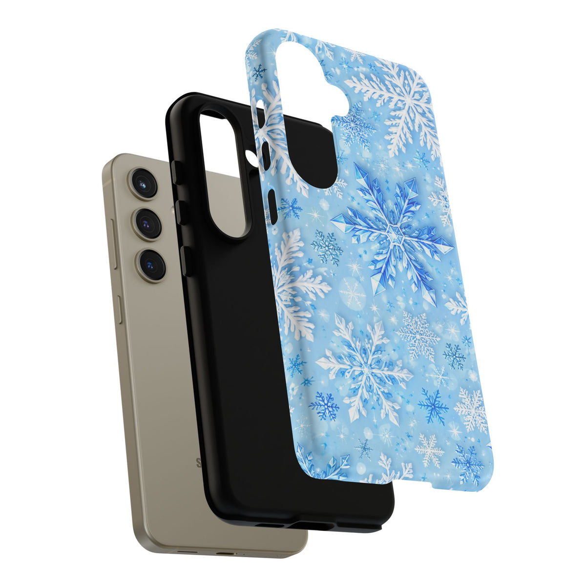 Winter Snowflake Tough Phone Case — Blue Holiday Protective Cover