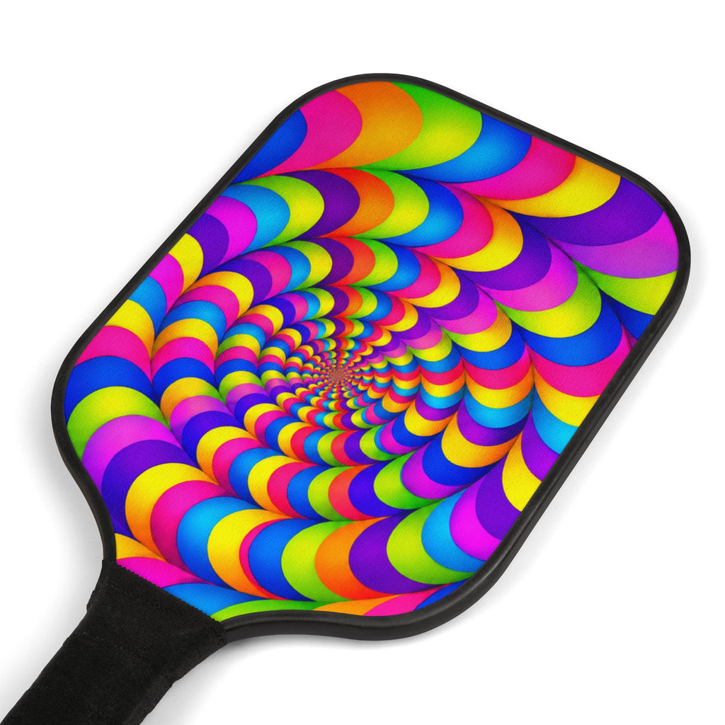 Pickleball Paddle Set — Neon Psychedelic Spiral Design Kit with Balls