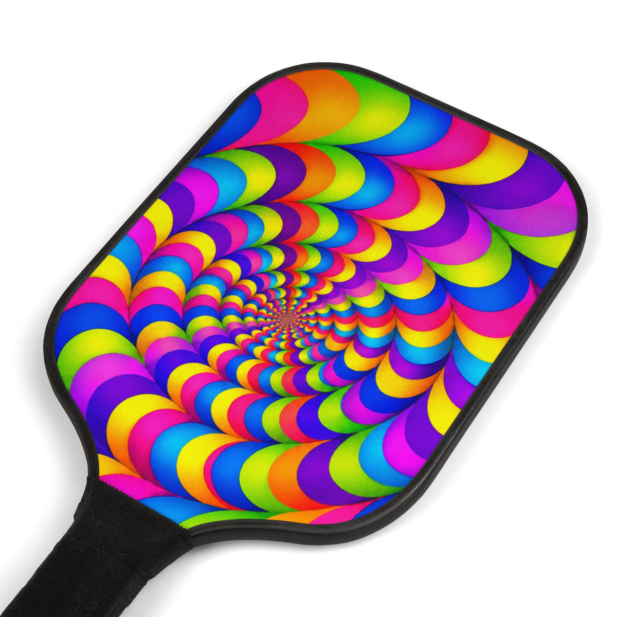 Pickleball Paddle Set — Neon Psychedelic Spiral Design Kit with Balls