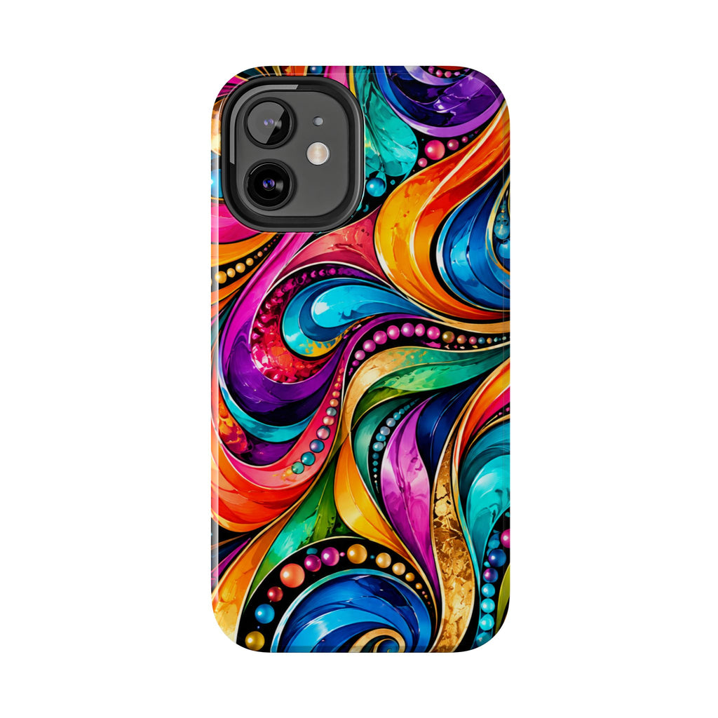 Colorful Swirl Tough Phone Case — Vibrant Abstract Protective Cover