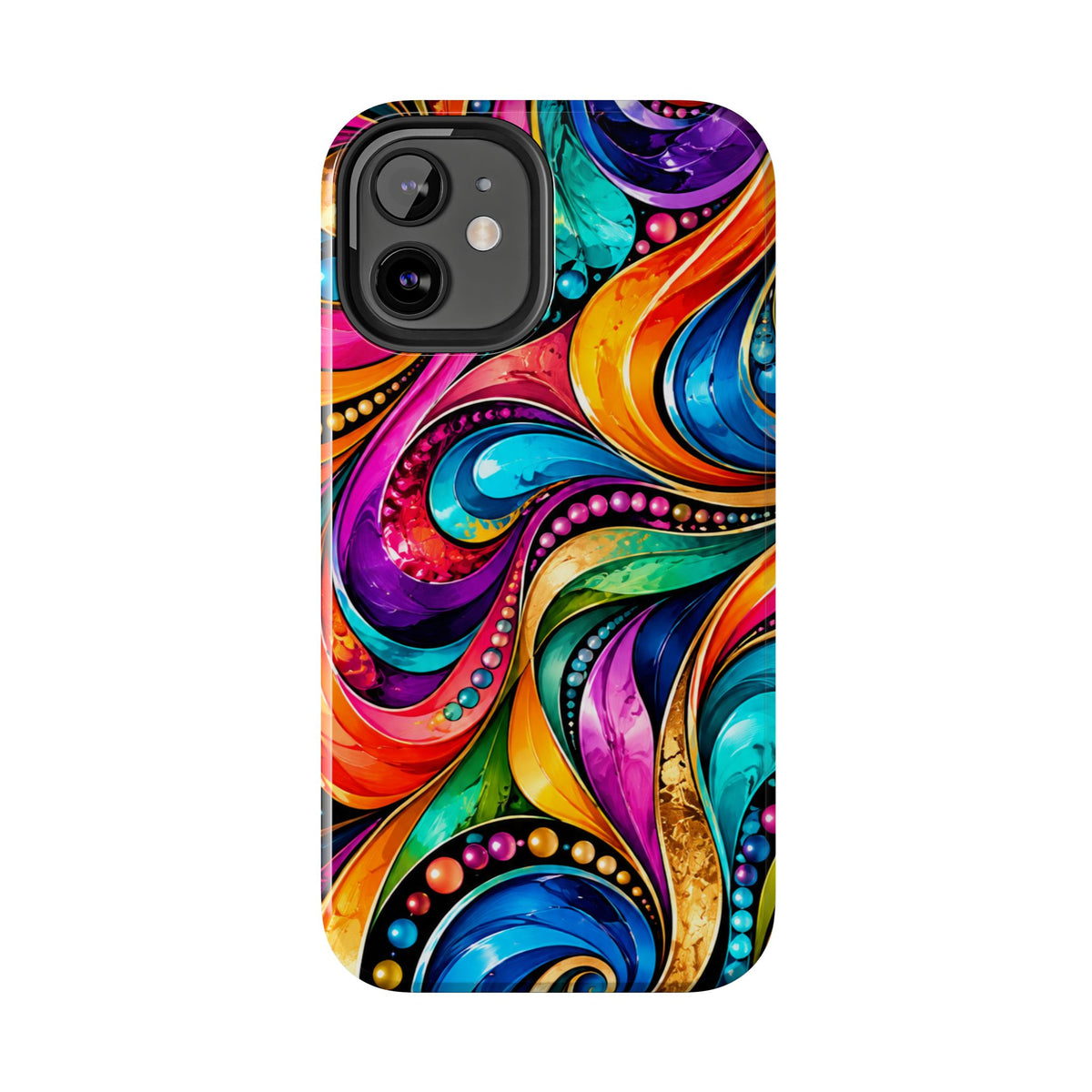 Colorful Swirl Tough Phone Case — Vibrant Abstract Protective Cover