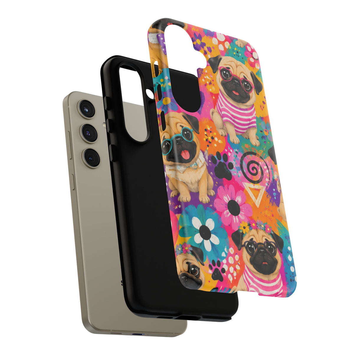 Pug Pop Art Phone Case — Colorful Pug Pattern Tough Case
