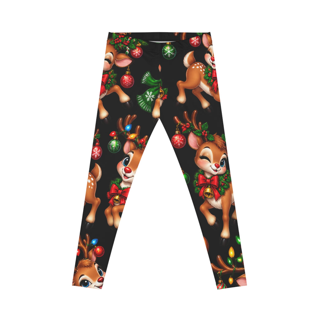 Christmas Reindeer Leggings — Cute Holiday All-Over Print