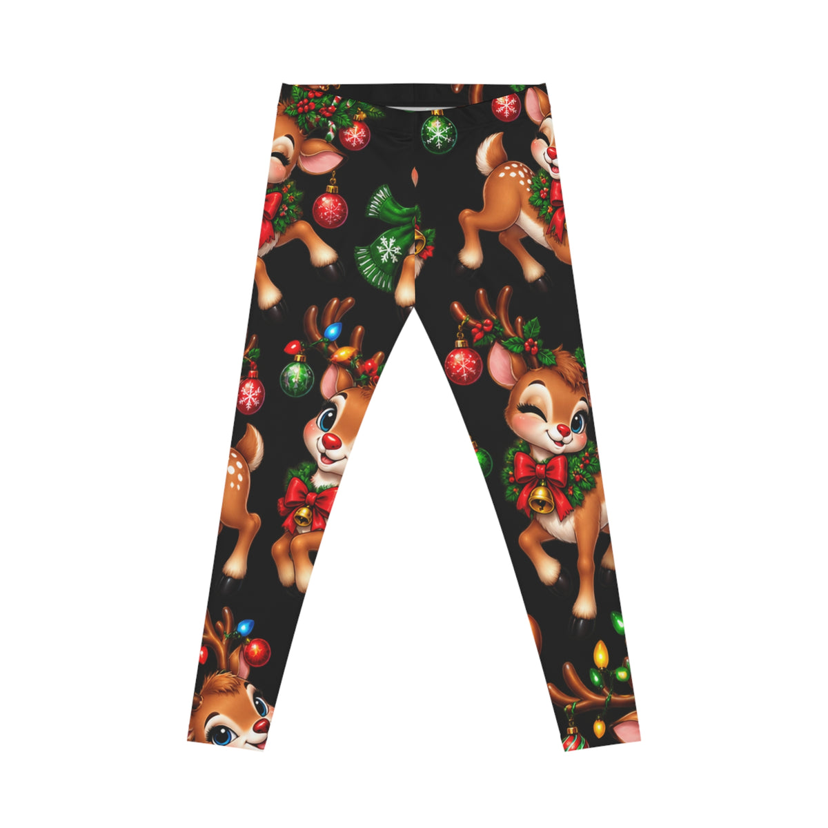 Christmas Reindeer Leggings — Cute Holiday All-Over Print