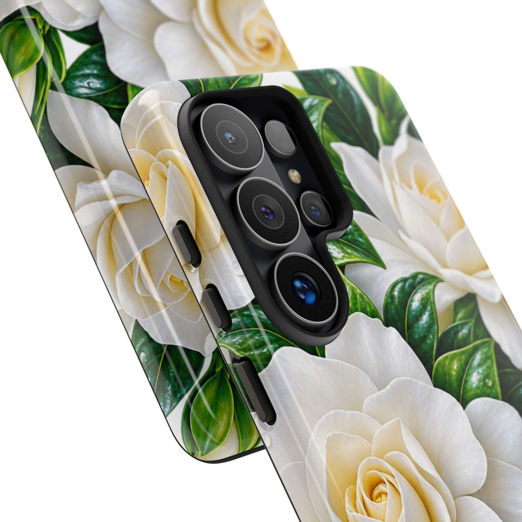 Floral Camellia Tough Case — White Gardenia Phone Cover