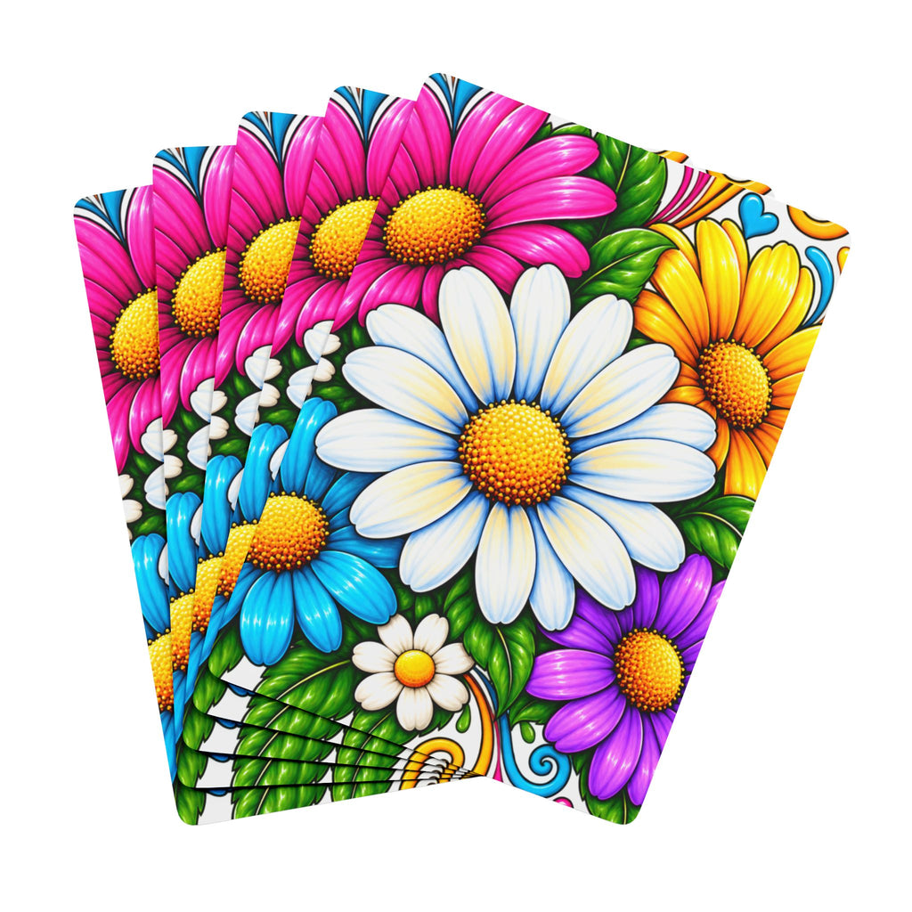 Floral Daisy Poker Playing Cards — Colorful Deck for Game Nights & Gifts
