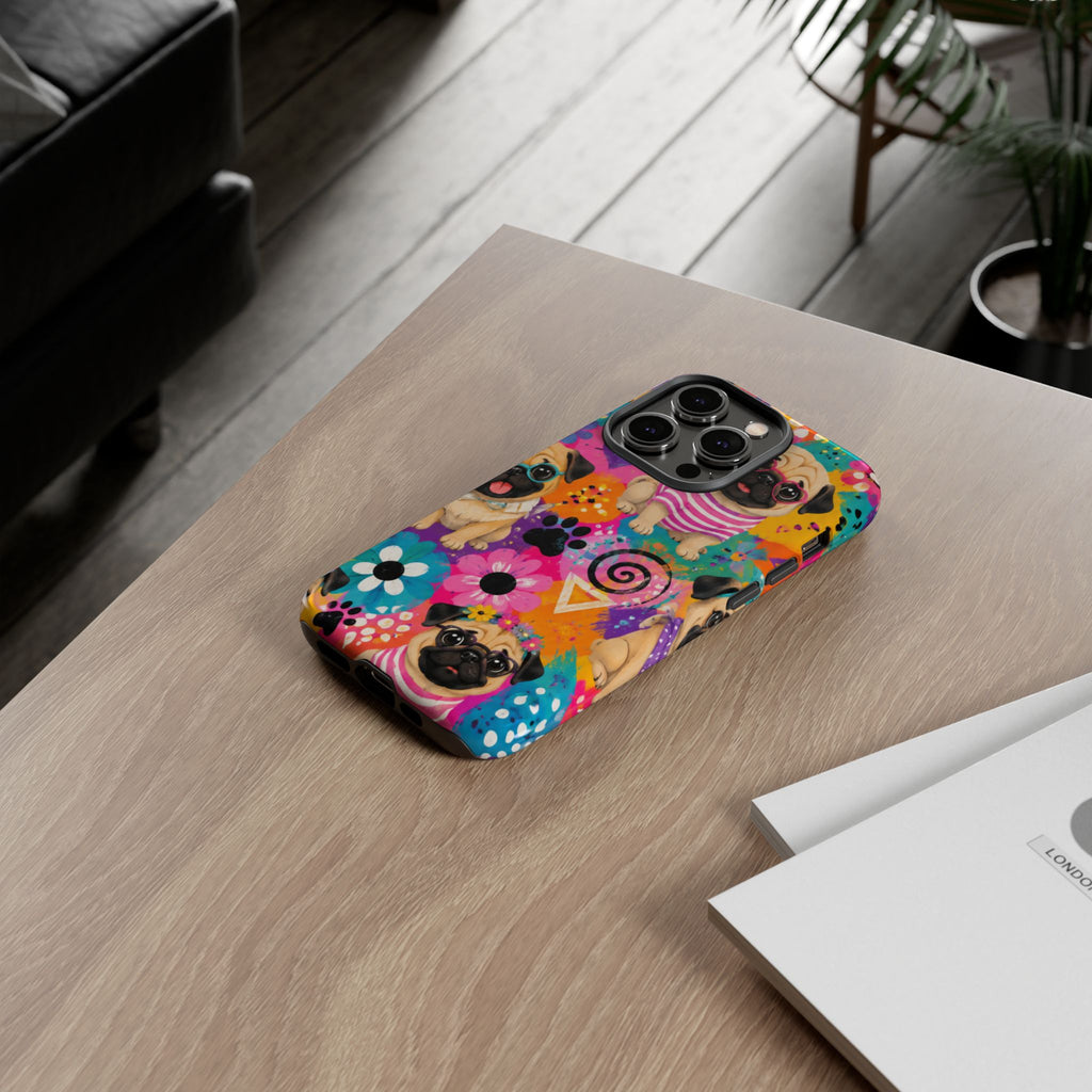 Pug Pop Art Phone Case — Colorful Pug Pattern Tough Case