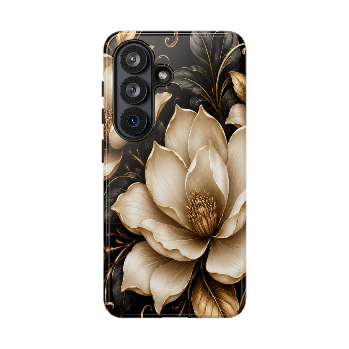 Floral Tough Case — Elegant Gold Magnolia Phone Case