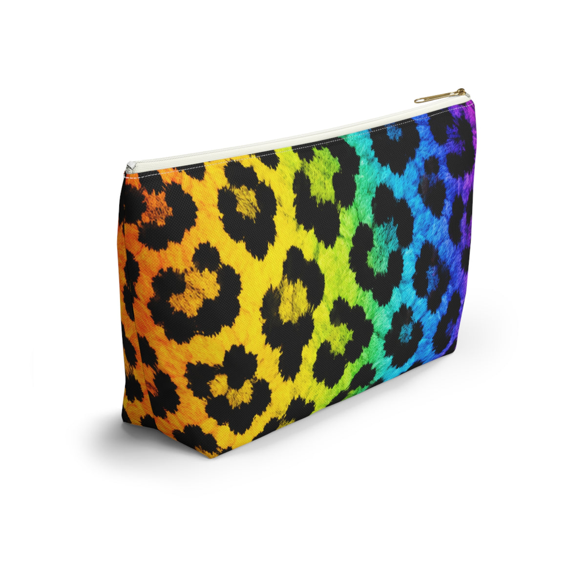 Rainbow Leopard Accessory Pouch — T‑Bottom Makeup Bag
