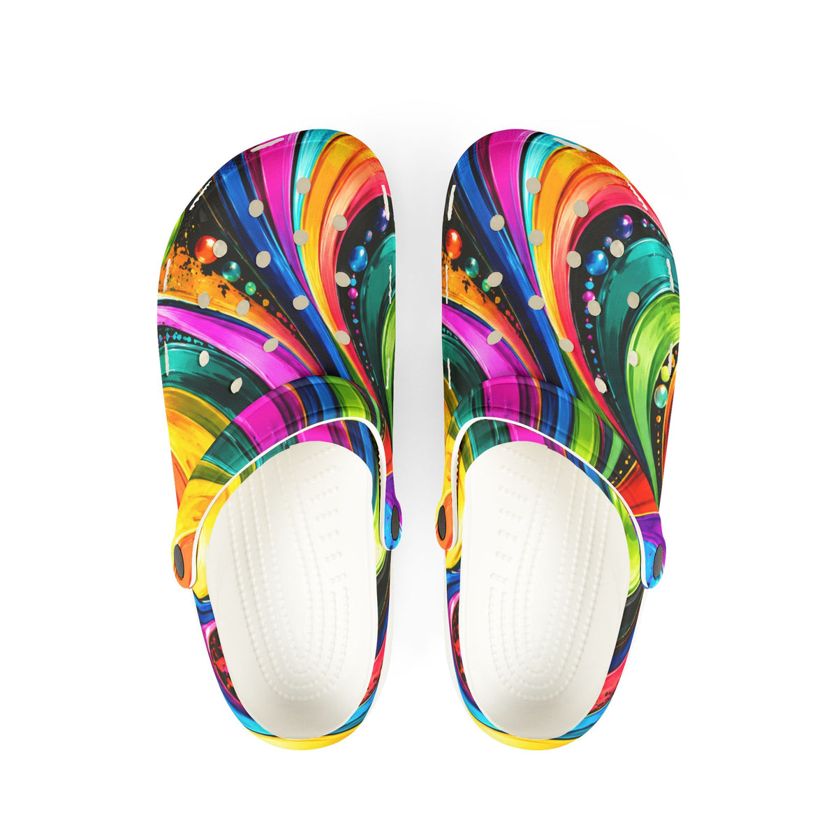 Colorful Swirl EVA Foam Clogs — Lightweight Slip-On Garden Shoes