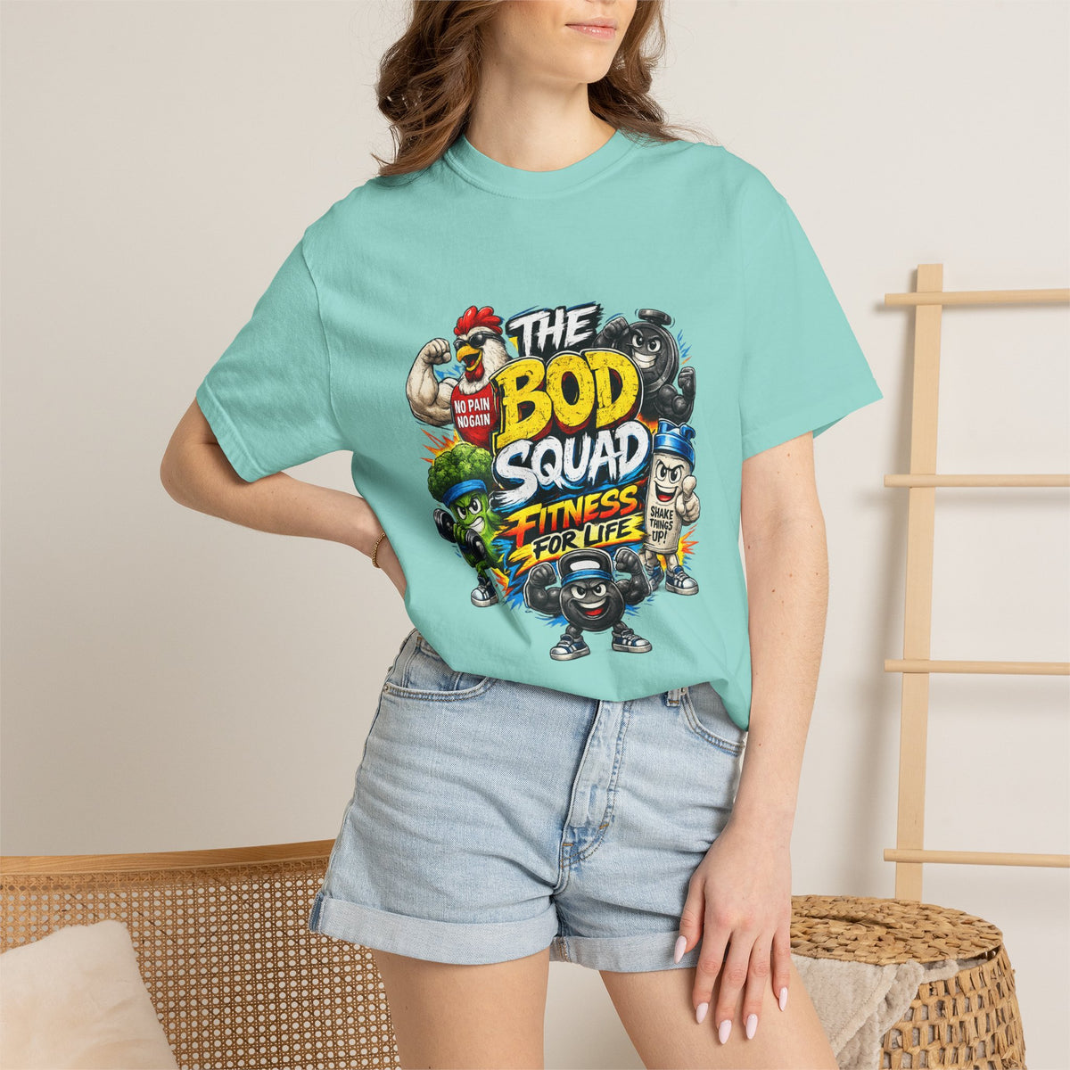 The Bod Squad Fitness For Life T-Shirt | Cartoon Gym Characters