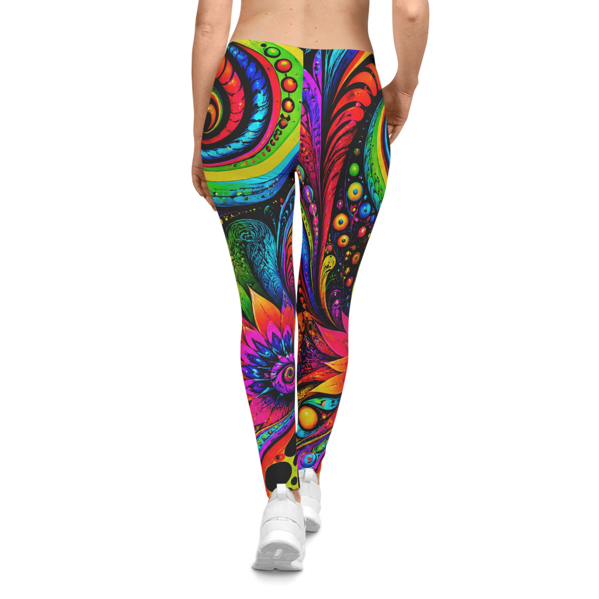 Psychedelic Floral Leggings — Vibrant Boho All-Over Print