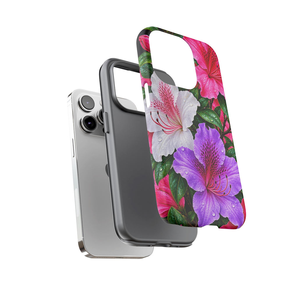 Floral Azalea Phone Case — Vibrant Pink & Purple Blossom Protection
