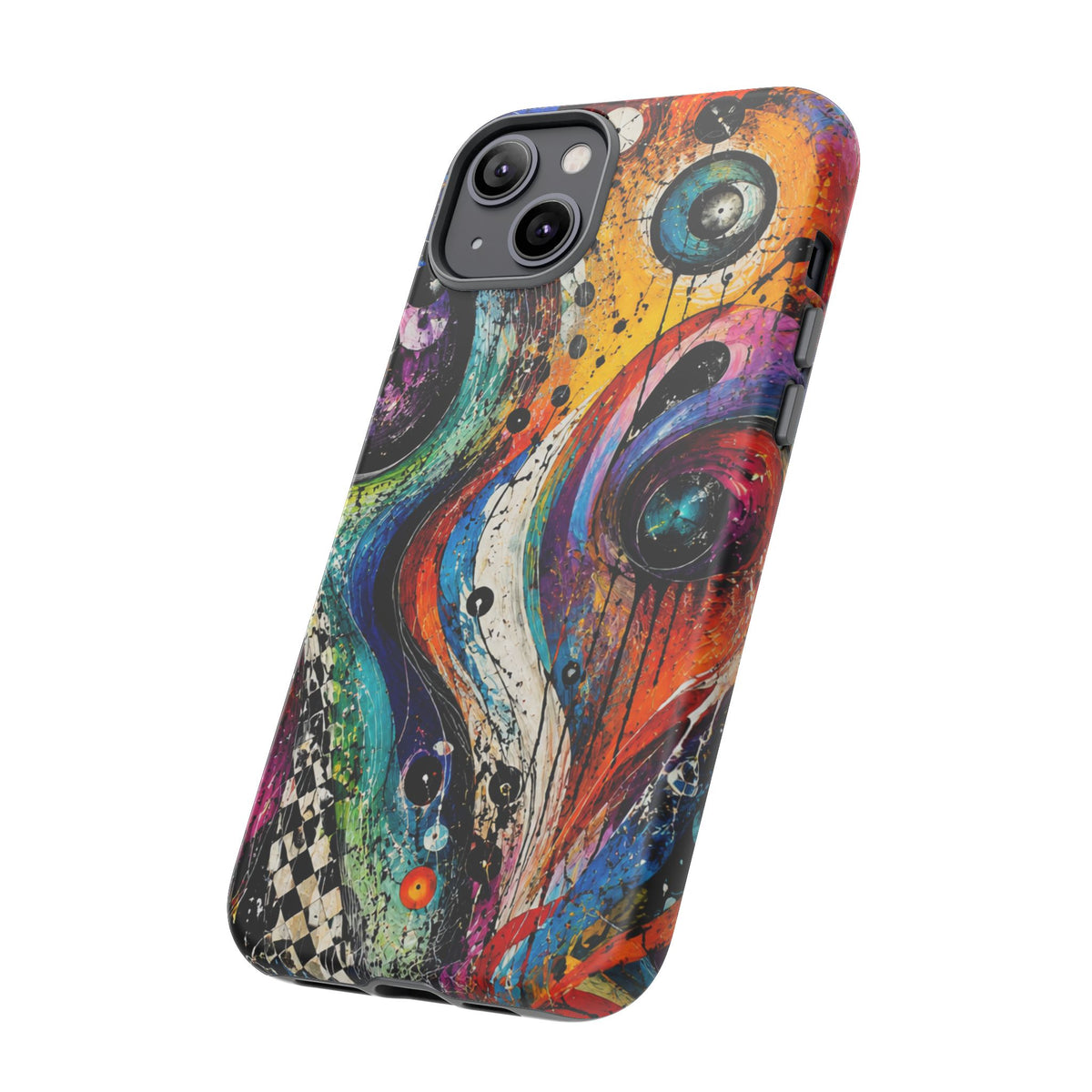 Abstract Cosmic Swirl Phone Case — Colorful Artistic iPhone Tough Case