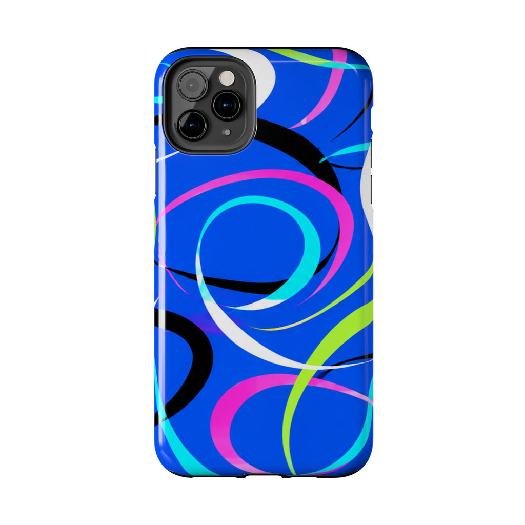 Tough Phone Case — Blue Abstract Swirl Protective Cover