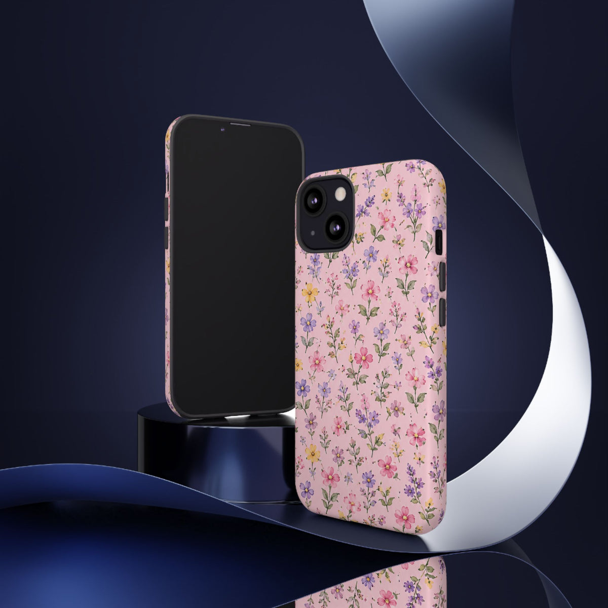 Floral Pink Tough Phone Case — Pastel Wildflower Protective Case