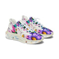 Floral Mesh Sneakers — Women's Colorful Daisy Athletic Shoes