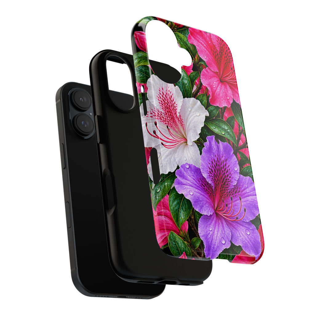 Floral Azalea Phone Case — Vibrant Pink & Purple Blossom Protection