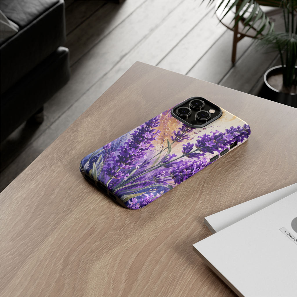 Lavender Bouquet Tough Phone Case — Protective Floral iPhone Case