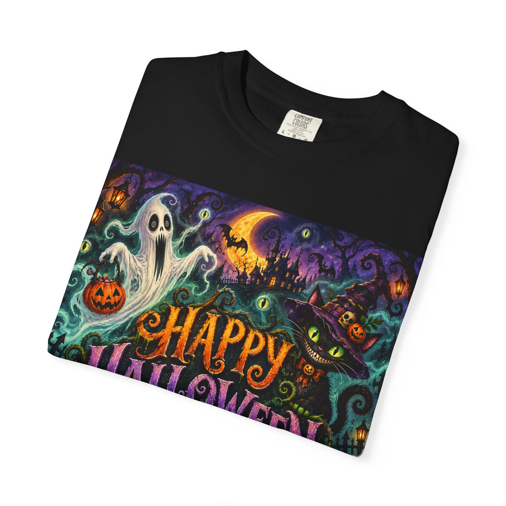 Happy Halloween T-Shirt — Spooky Pumpkin & Ghost Holiday Tee