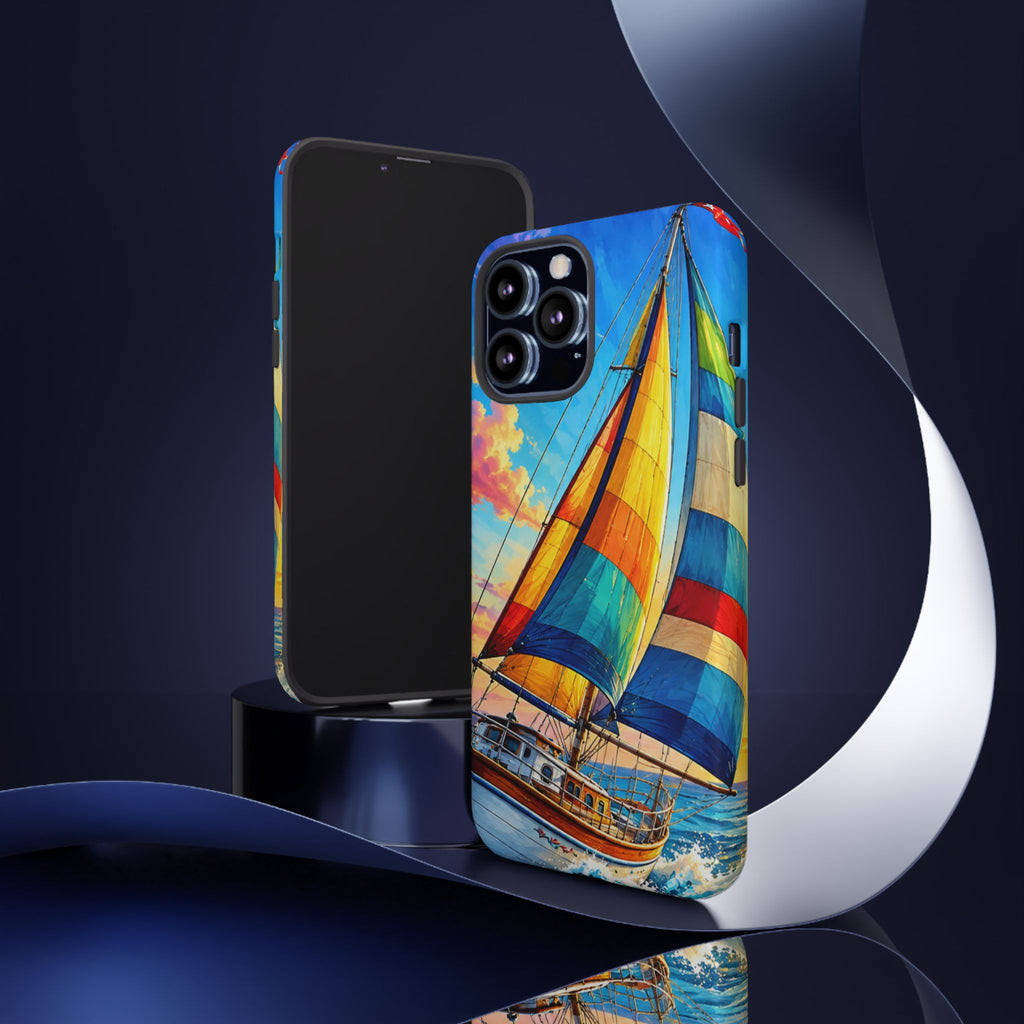 Sailboat Sunset Phone Case — Colorful Nautical iPhone Cover