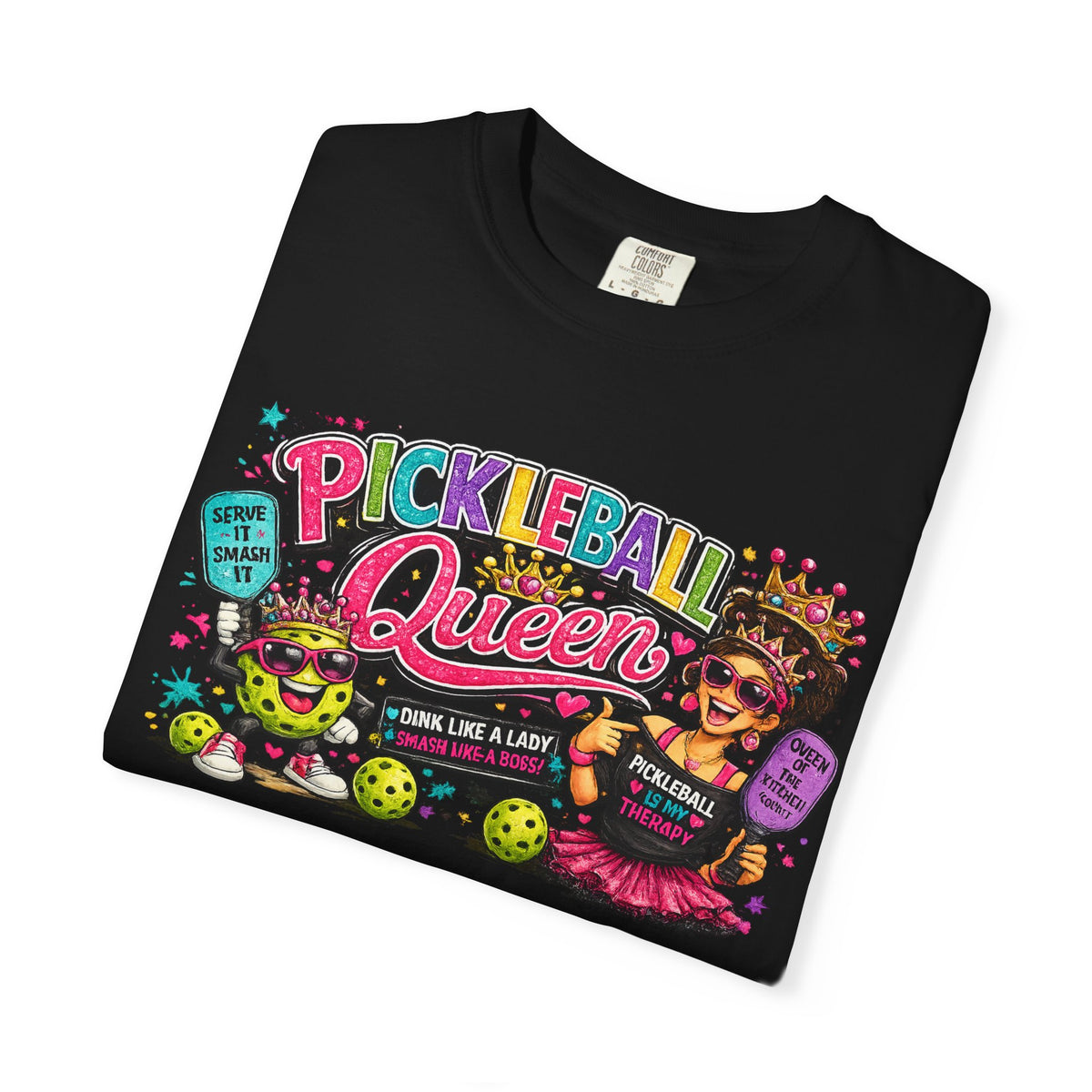 Pickleball Queen T-Shirt | Colorful Pickleball Graphic Tee