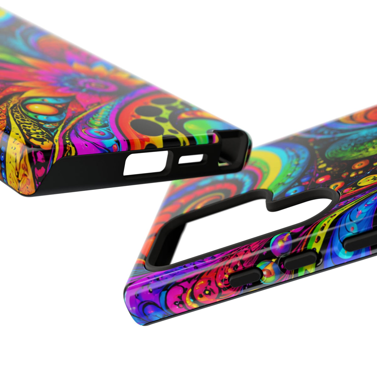 Psychedelic Floral Phone Case — Vibrant Swirl Tough Protective Cover