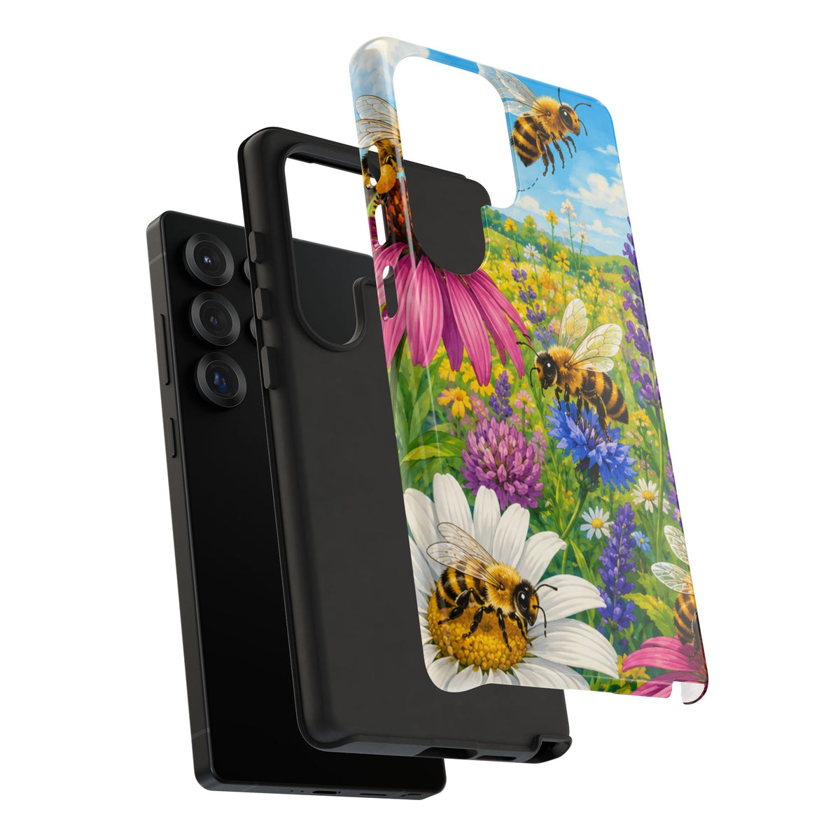 Bee Meadow Phone Case — Floral Honeybee Protective Cover