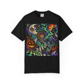 Psychedelic Halloween T-Shirt – Spooky Pumpkin & Skull Nightscape