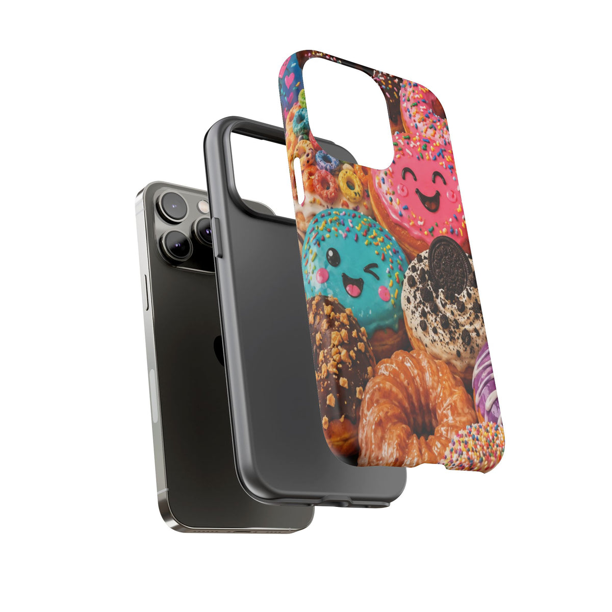 Donut Smile Tough Phone Case — Cute Colorful Desserts Protective Cover