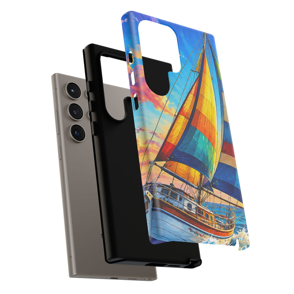 Sailboat Sunset Phone Case — Colorful Nautical iPhone Cover