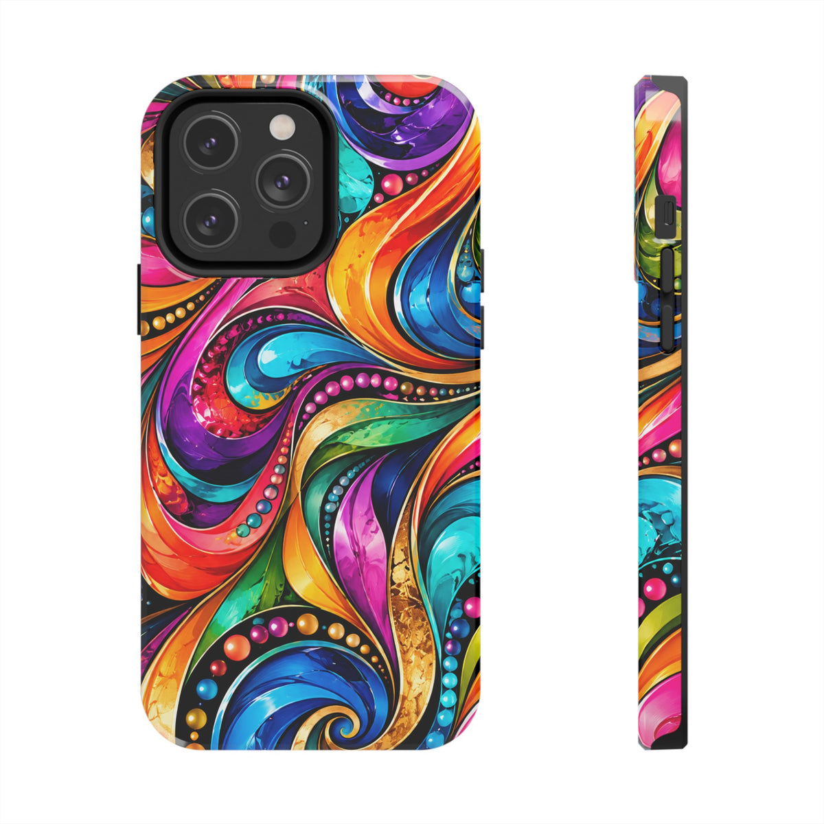 Colorful Swirl Tough Phone Case — Vibrant Abstract Protective Cover