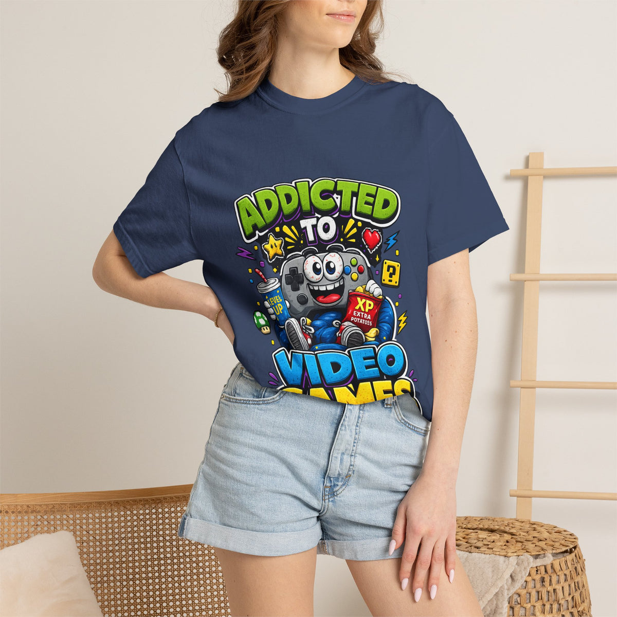 Addicted to Video Games T-Shirt | Gamer Controller Graphic Tee