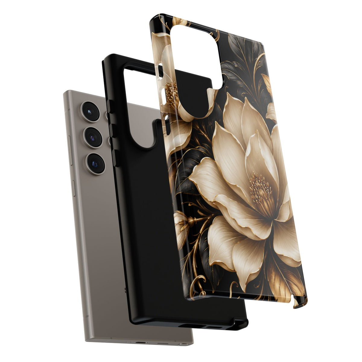 Floral Tough Case — Elegant Gold Magnolia Phone Case