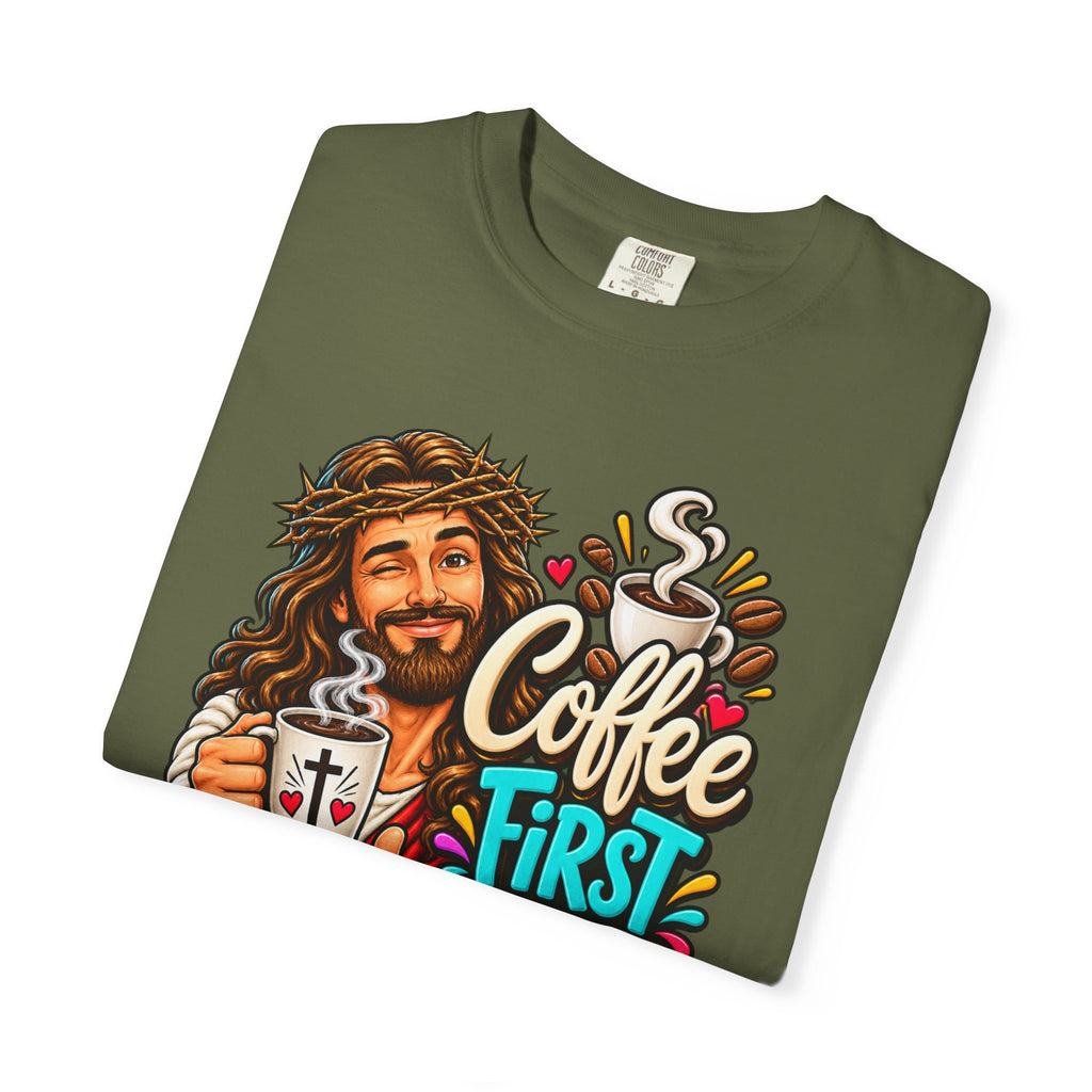 Coffee First Then Miracles Jesus T-Shirt