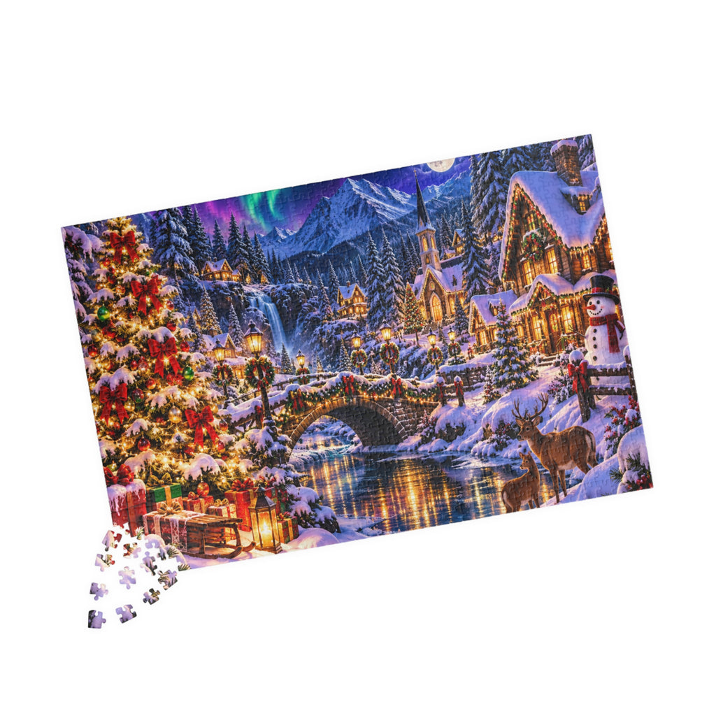 Christmas Village Winter Puzzle — Holiday Jigsaw (110/252/520/1014 pcs)