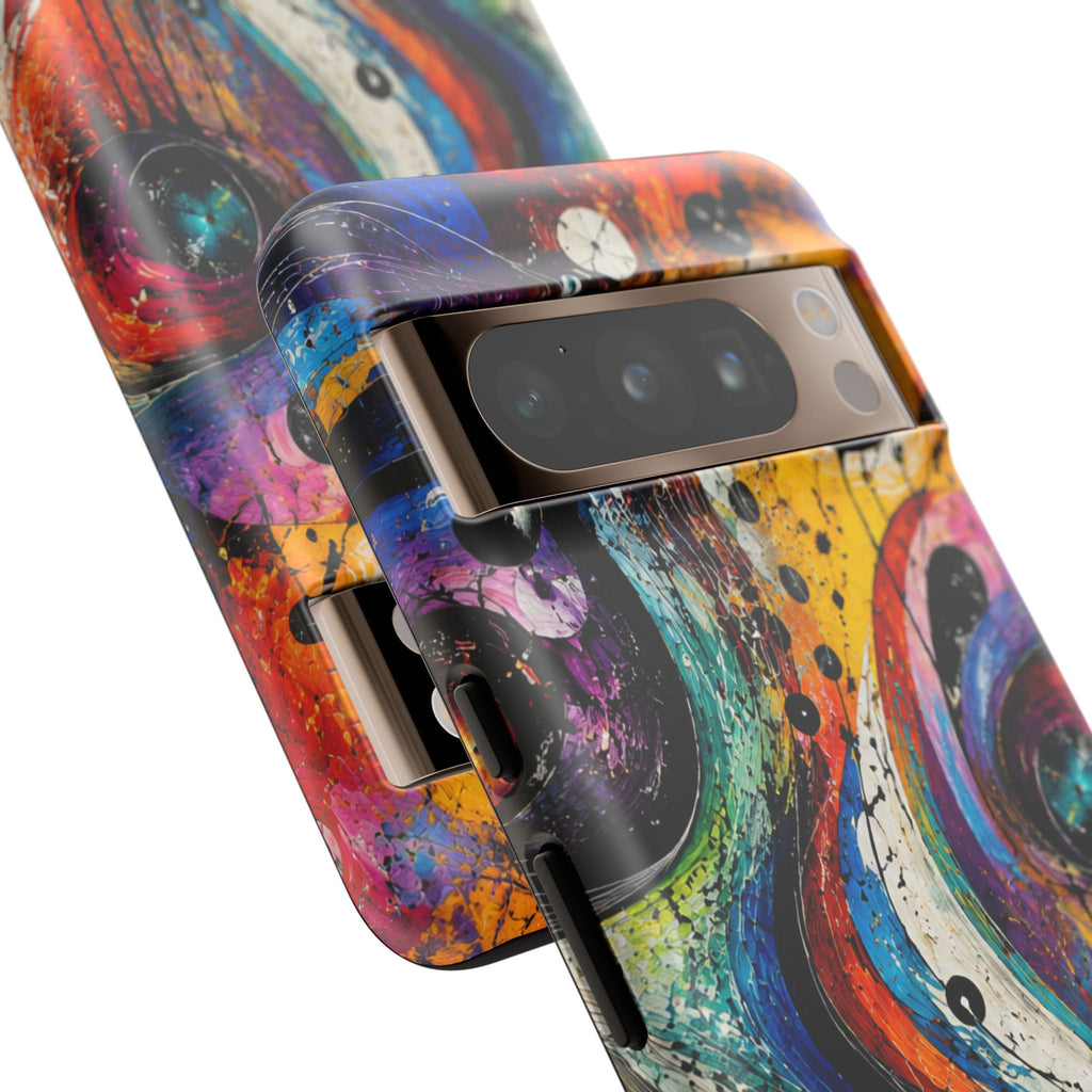 Abstract Cosmic Swirl Phone Case — Colorful Artistic iPhone Tough Case