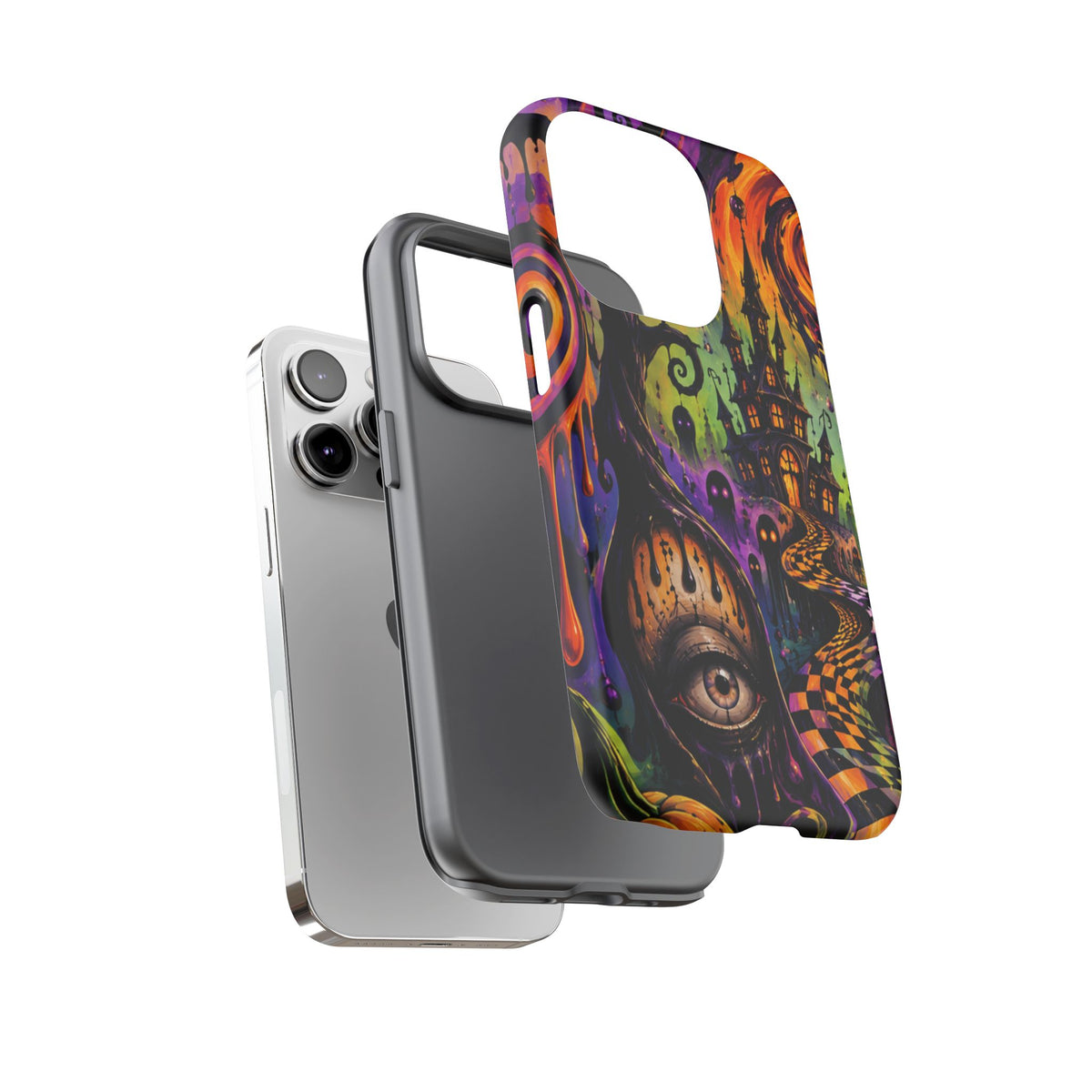 Phone Case — Psychedelic Haunted House Halloween Design