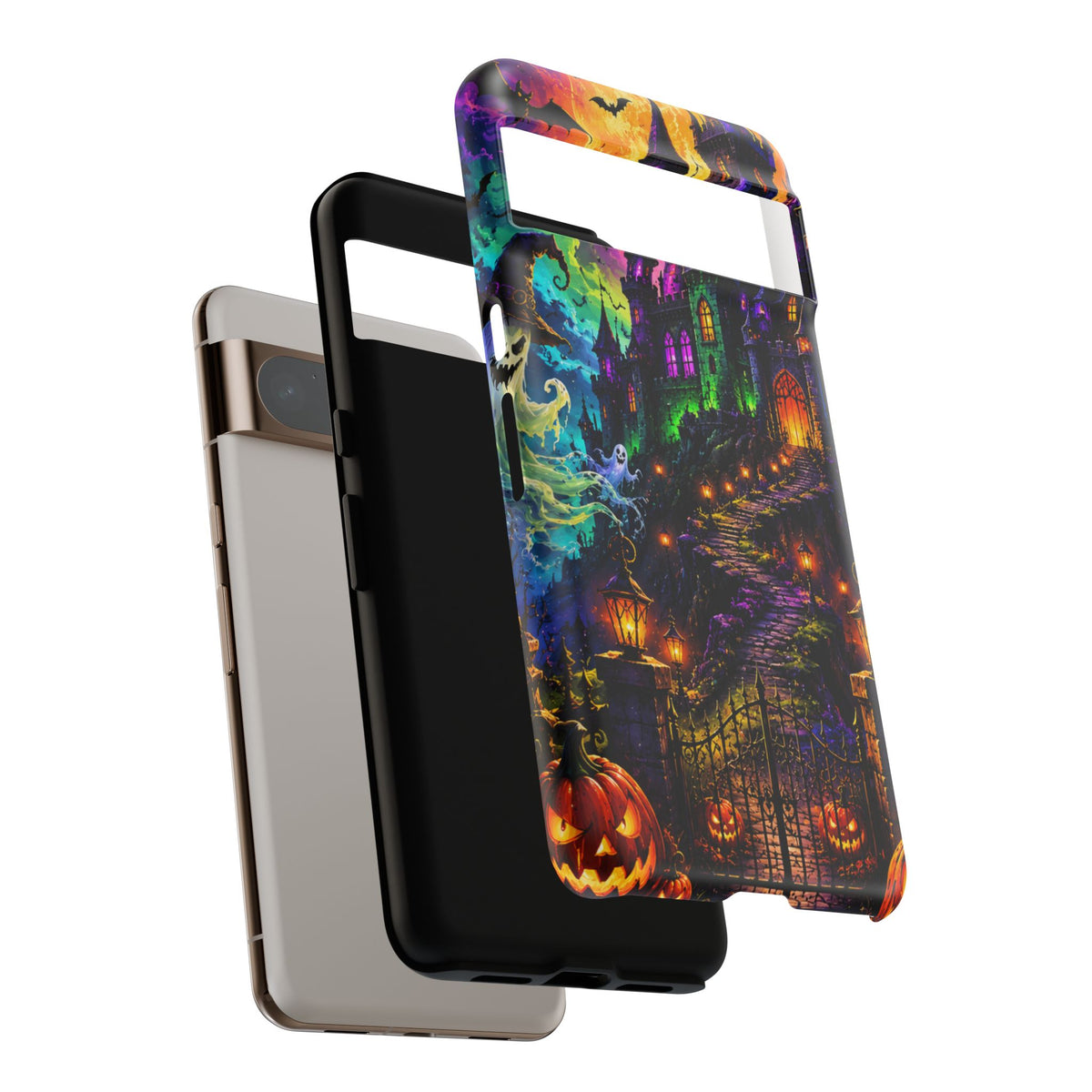 Halloween Haunted Castle Phone Case — Spooky Pumpkin & Ghost Tough Case