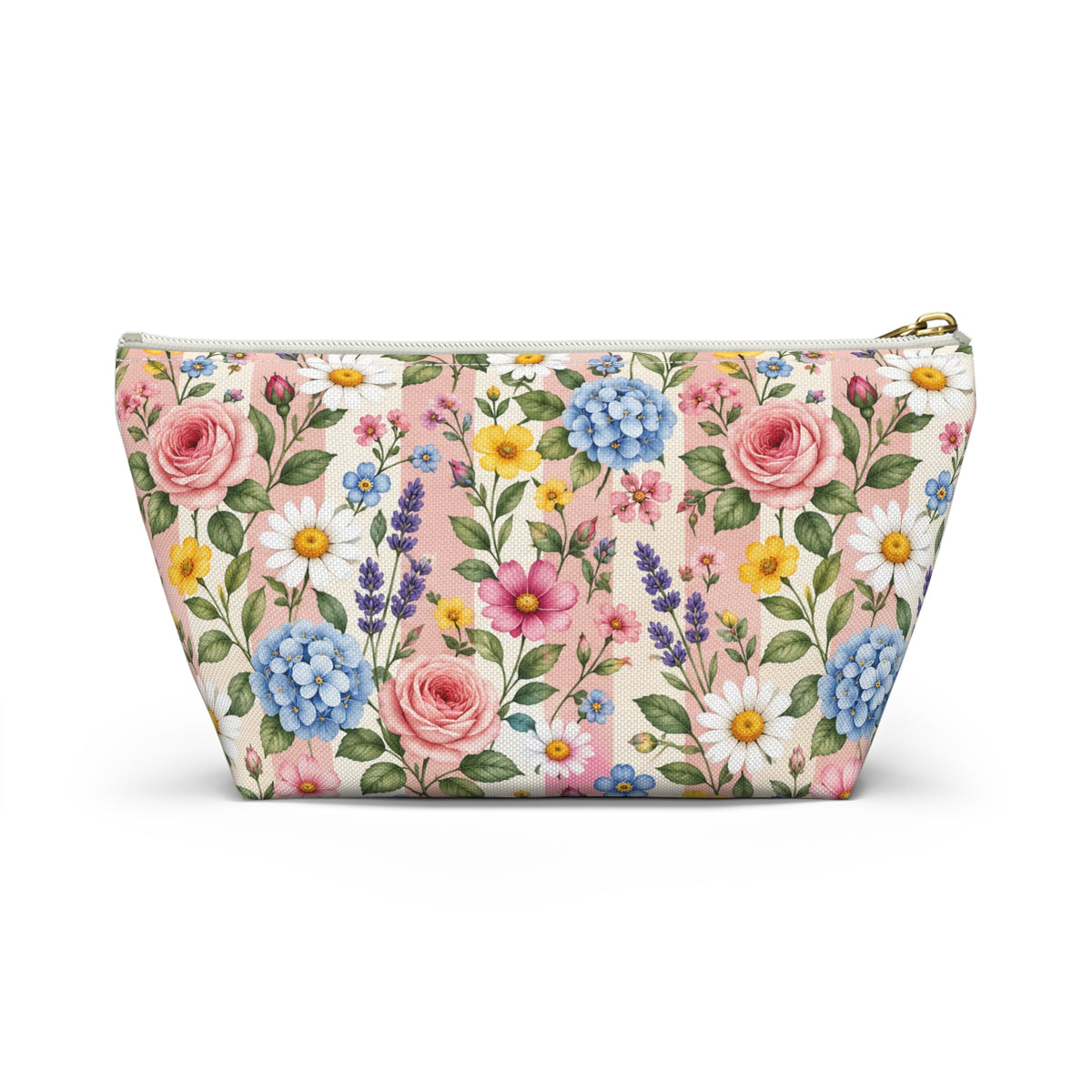 Floral Garden Accessory Pouch — Pink Wildflower Makeup Bag