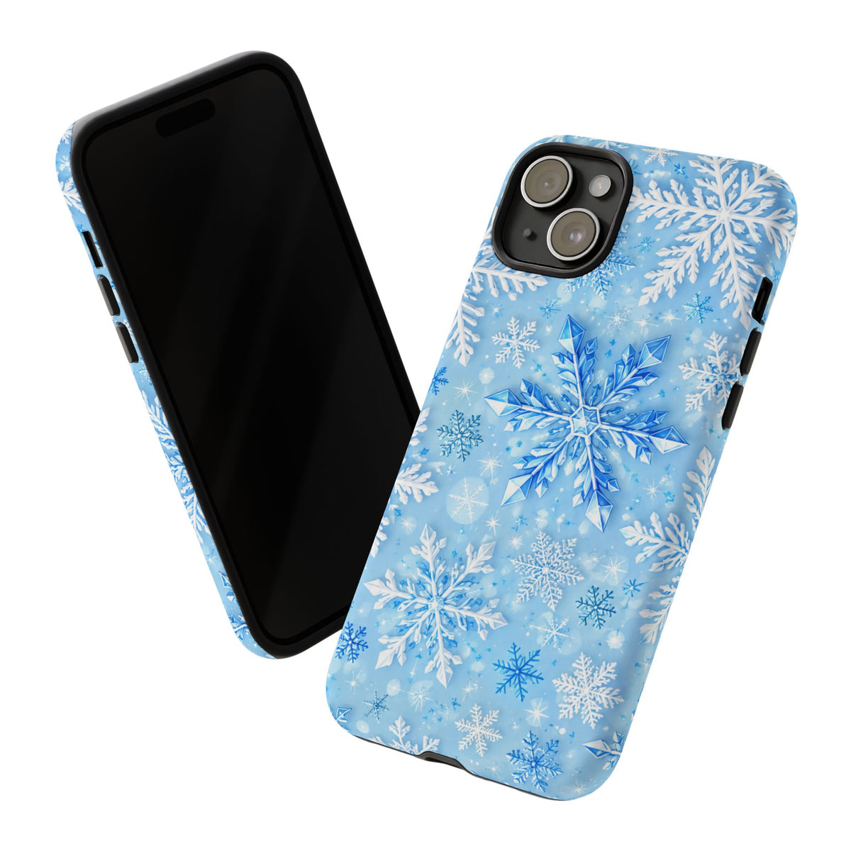 Winter Snowflake Tough Phone Case — Blue Holiday Protective Cover