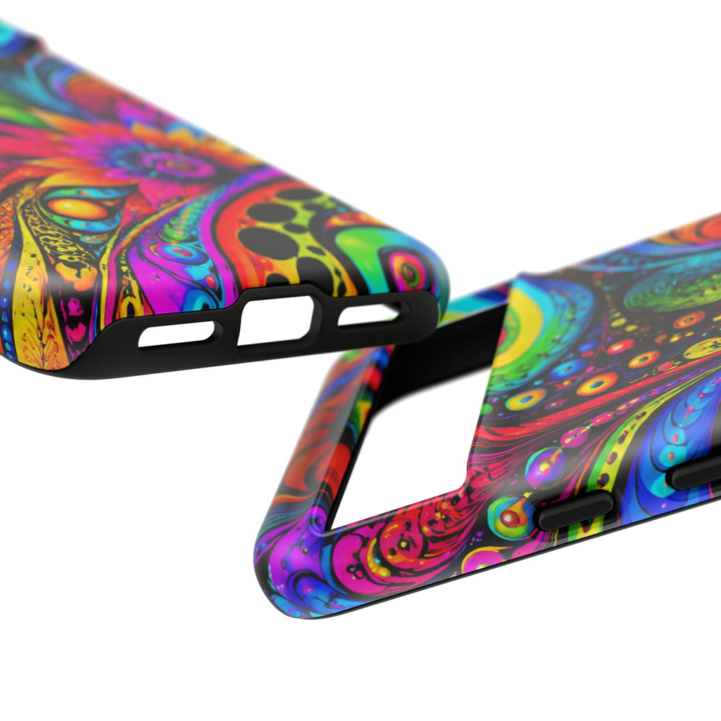 Psychedelic Floral Phone Case — Vibrant Swirl Tough Protective Cover