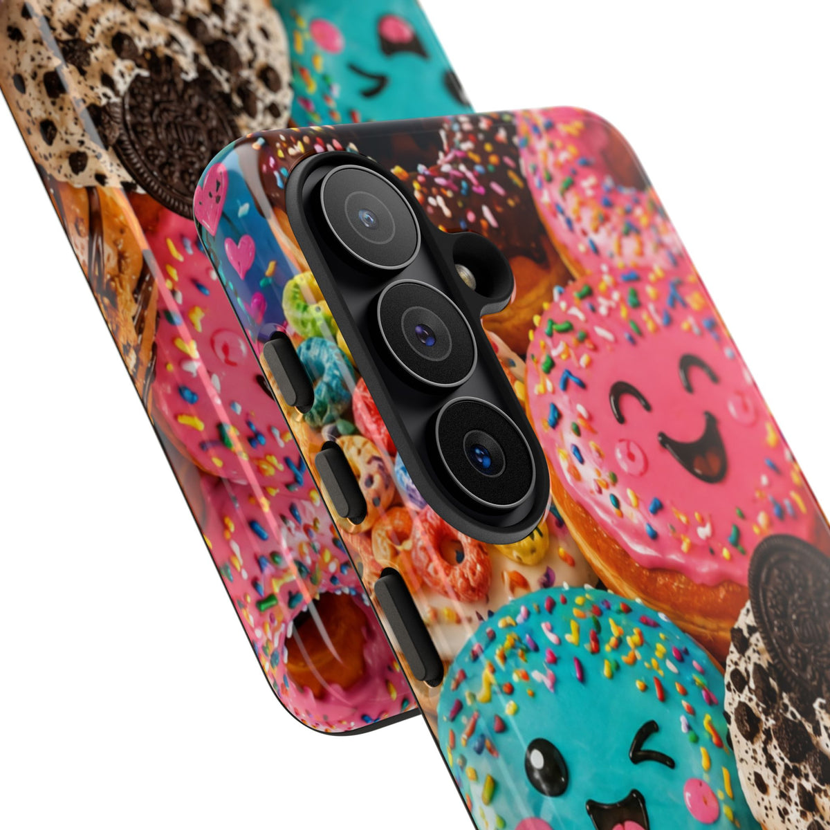 Donut Smile Tough Phone Case — Cute Colorful Desserts Protective Cover