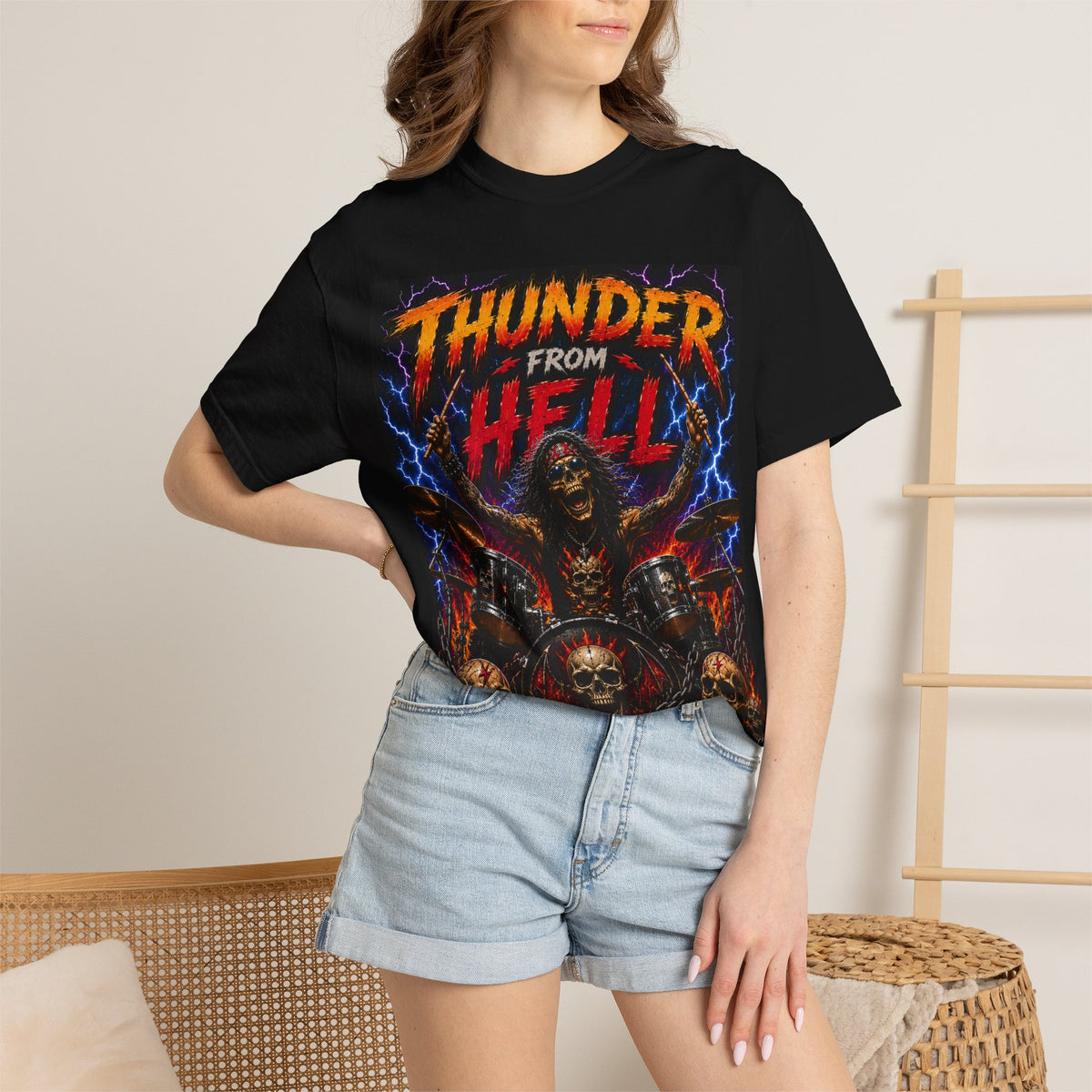 Thunder From Hell Rock N Roll Unisex Garment-Dyed T-shirt