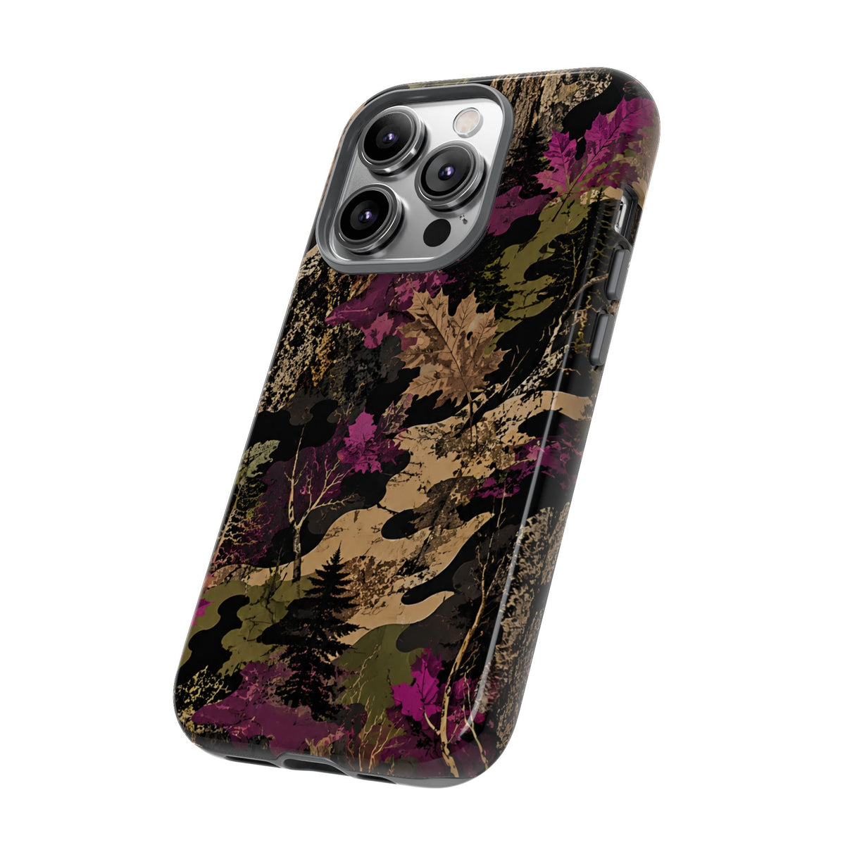 Camo Floral Tough Phone Case — Rugged Nature-Inspired Protection