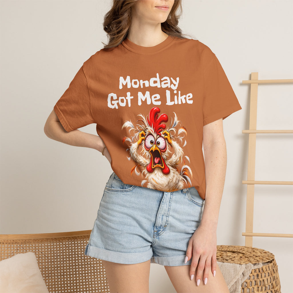 Copy of Monday Got Me Like T-Shirt — Funny Cartoon Chicken Graphic Tee
