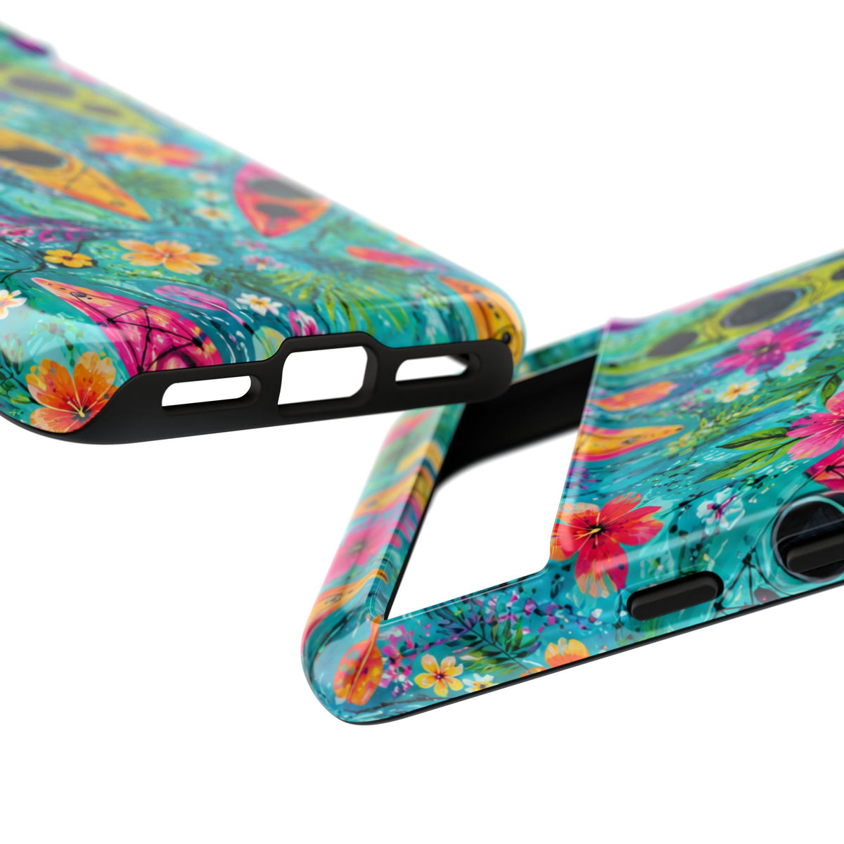 Tropical Kayak Phone Case – Colorful Floral Waterproof Pattern