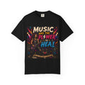 Music Has the Power to Heal T-Shirt | Retro Rock Guitar Graphic