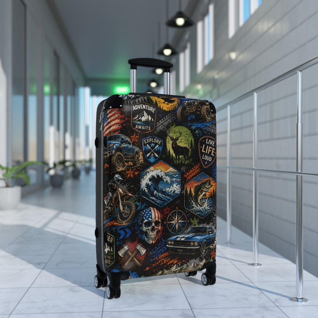 Adventure Patch Carry-On Suitcase — Live Life Loud Travel Luggage